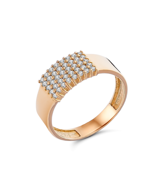 Auksinis žiedas su cirkoniais - Auksiniai žiedai - Goldinga