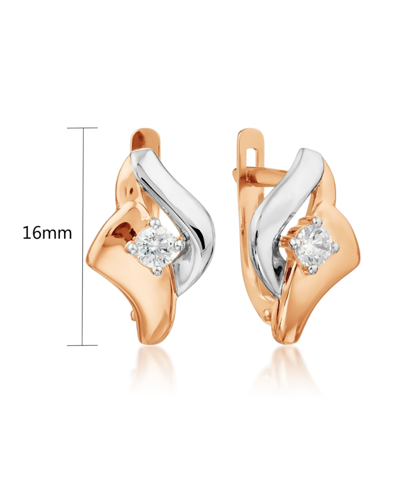 Auksiniai auskarai su cirkoniu - Auksiniai auskarai - Goldinga