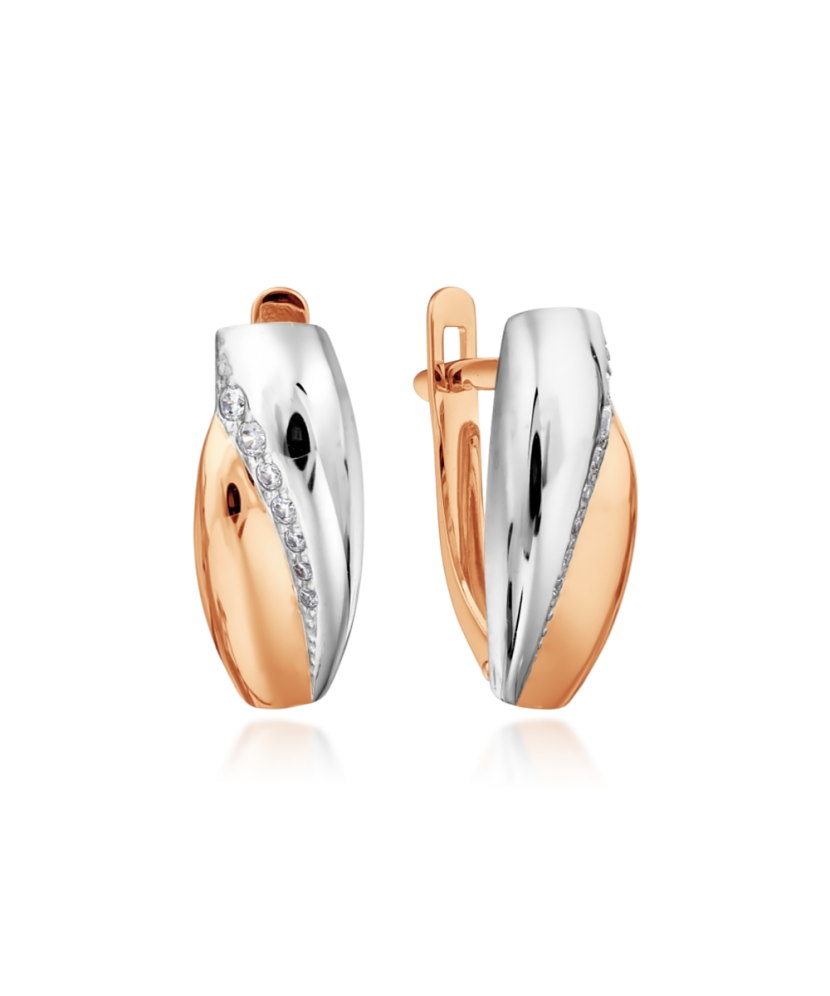 Auksiniai auskarai su cirkoniais - Auksiniai auskarai - Goldinga