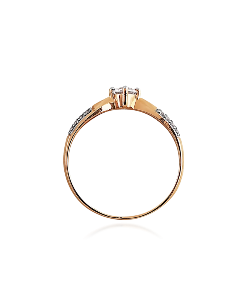 Auksinis žiedas su cirkoniais - Auksiniai žiedai - Goldinga