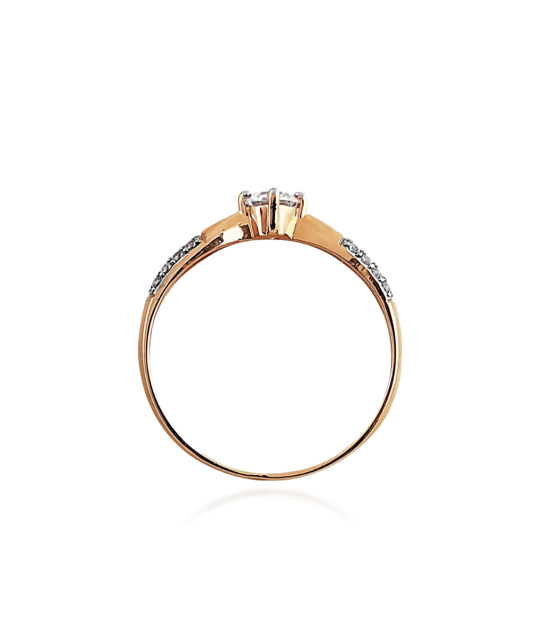 Auksinis žiedas su cirkoniais - Auksiniai žiedai - Goldinga