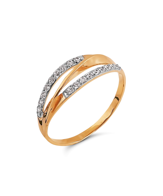 Auksinis žiedas su cirkoniais - Auksiniai žiedai - Goldinga