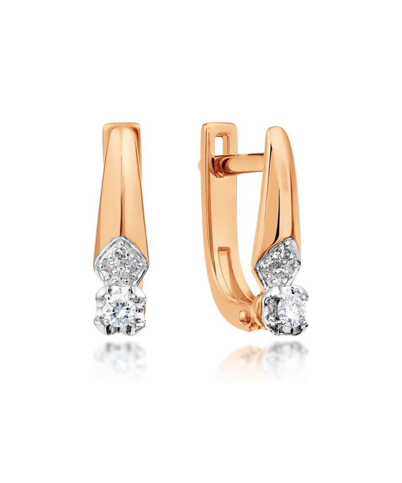 Auksiniai auskarai su deimantais - Auksiniai Auskarai su brangakmeniais - Goldinga