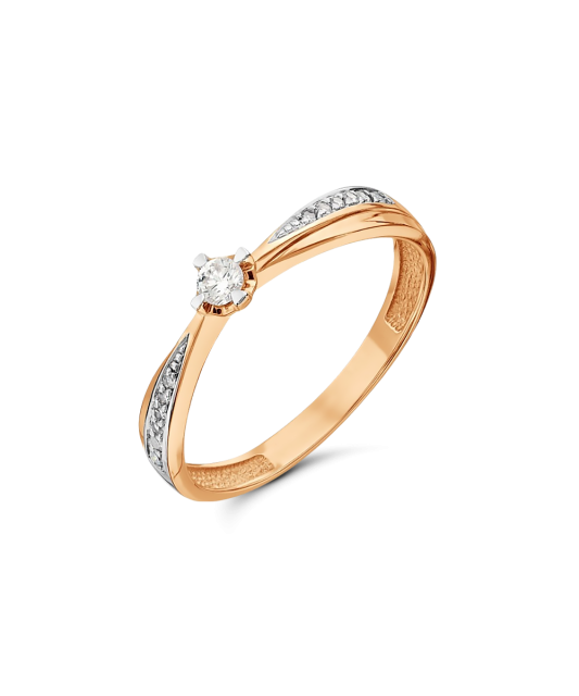 Auksinis žiedas su deimantais - Auksiniai Žiedai su brangakmeniais - Goldinga