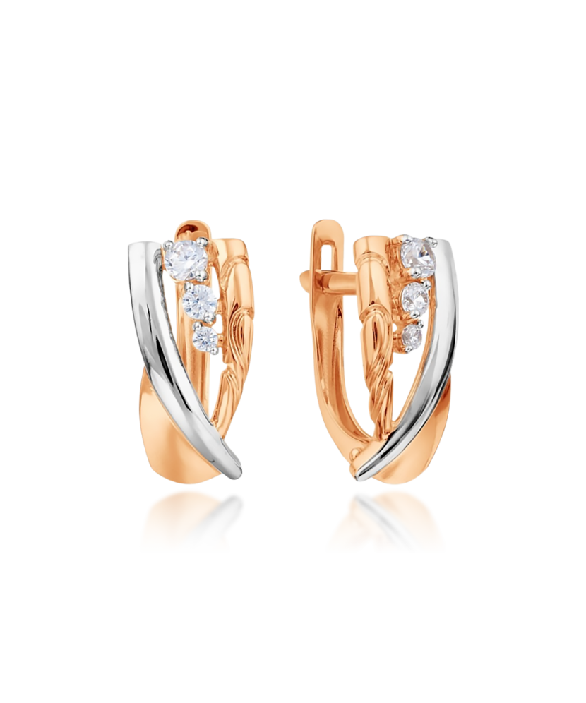 Auksiniai auskarai su cirkoniais - Auksiniai auskarai - Goldinga