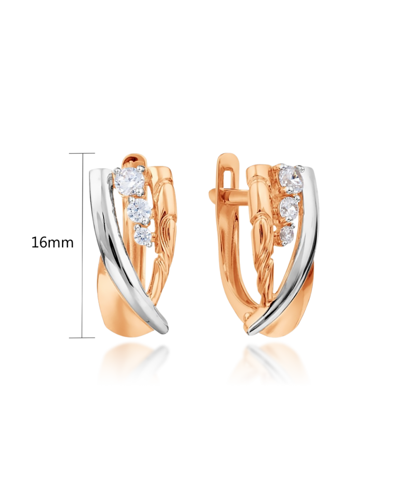 Auksiniai auskarai su cirkoniais - Auksiniai auskarai - Goldinga