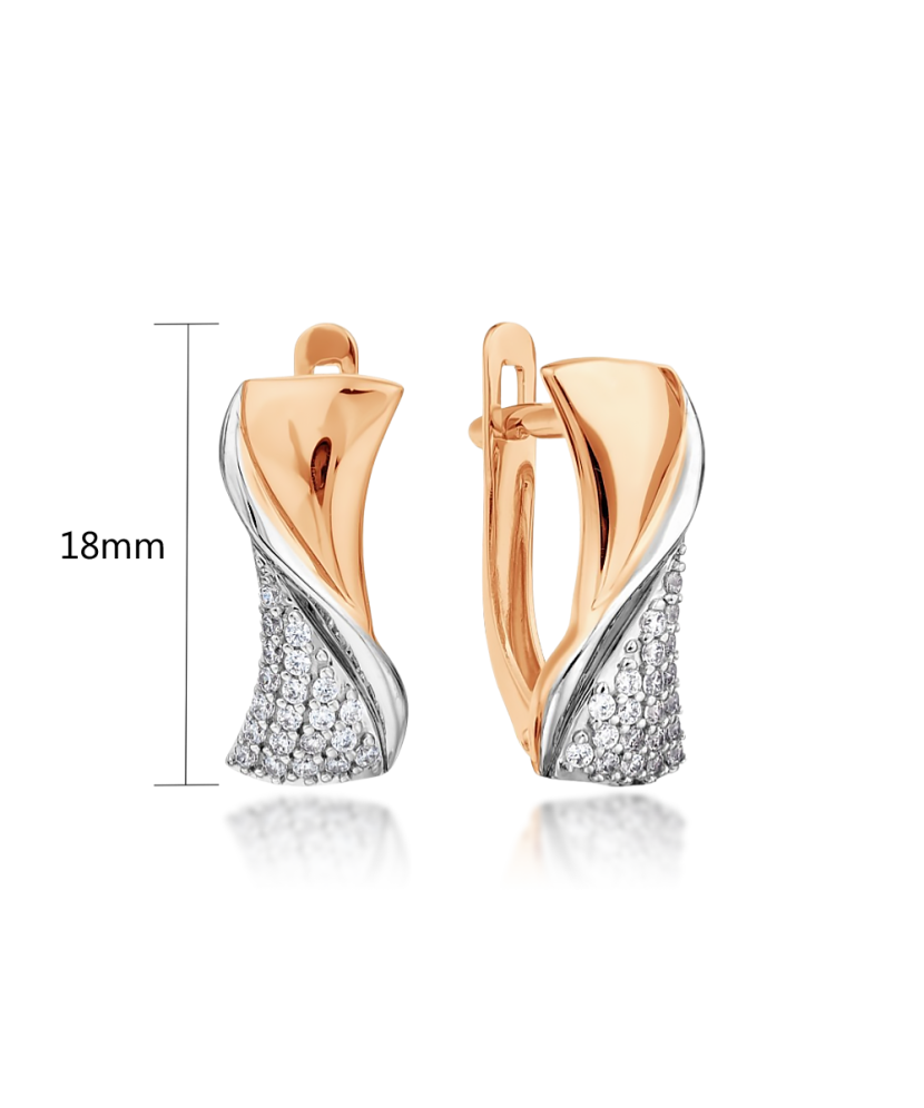 Auksiniai auskarai su cirkoniais - Auksiniai auskarai - Goldinga