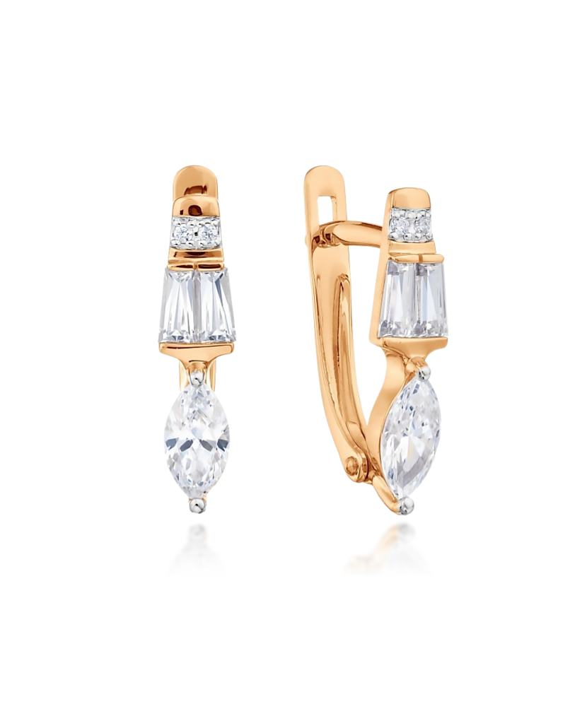 Auksiniai auskarai su cirkoniais - Auksiniai auskarai - Goldinga