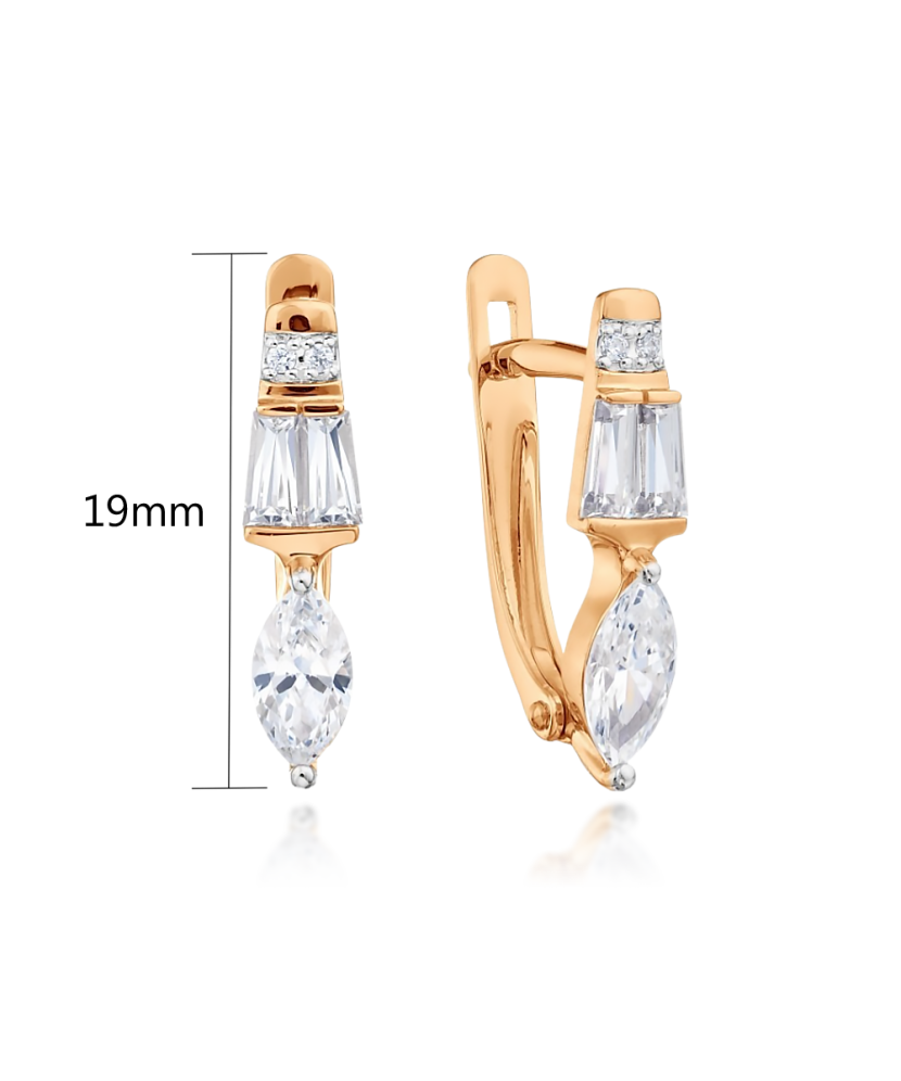 Auksiniai auskarai su cirkoniais - Auksiniai auskarai - Goldinga