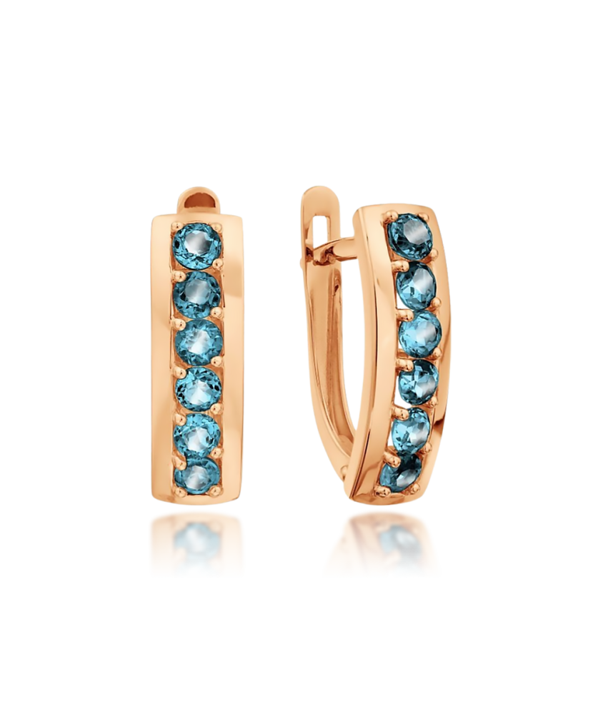 Auksiniai auskarai su London topazais - Auksiniai auskarai - Goldinga