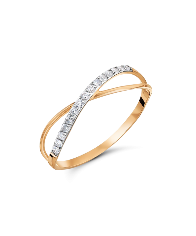 Auksinis žiedas su cirkoniais - Auksiniai žiedai - Goldinga