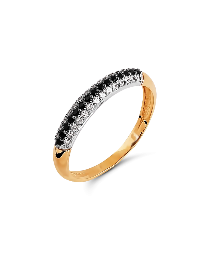 Auksinis žiedas su cirkoniais - Auksiniai žiedai - Goldinga