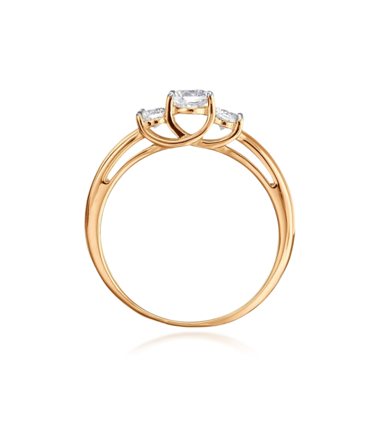 Auksinis žiedas su cirkoniais - Auksiniai žiedai - Goldinga