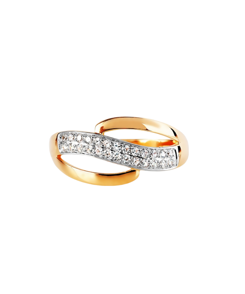 Auksinis žiedas su cirkoniais - Auksiniai žiedai - Goldinga