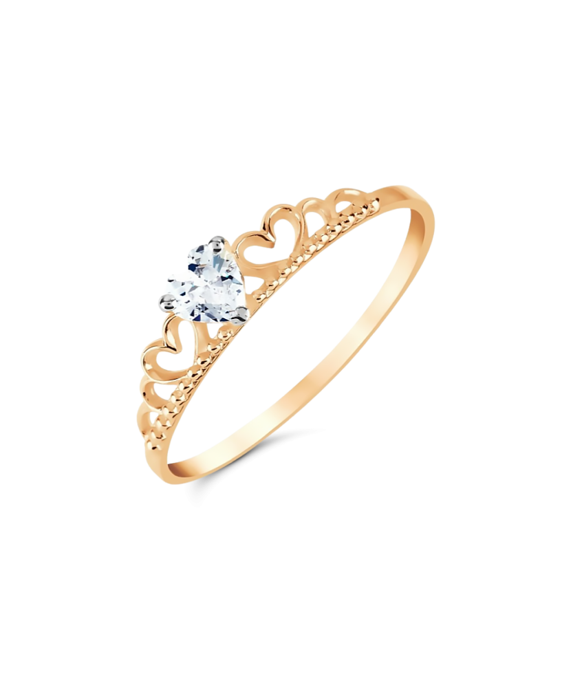 Auksinis žiedas su cirkoniu - Auksiniai žiedai - Goldinga