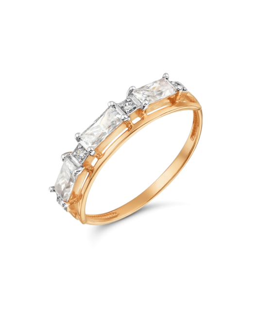 Auksinis žiedas su cirkoniais - Auksiniai žiedai - Goldinga