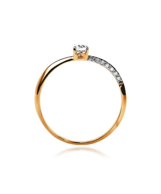 Auksinis žiedas su cirkoniais - Auksiniai žiedai - Goldinga