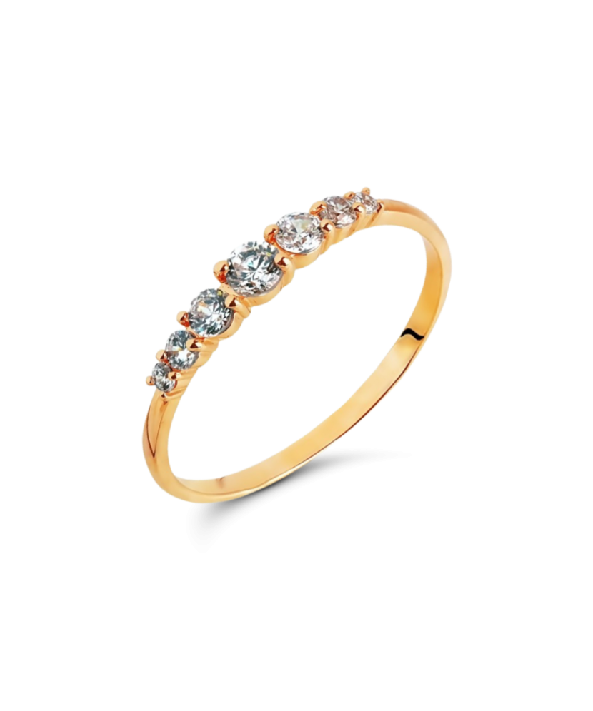 Auksinis žiedas su cirkoniais - Auksiniai žiedai - Goldinga