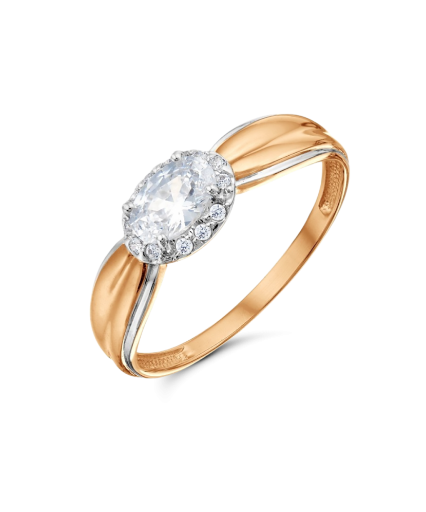 Auksinis žiedas su cirkoniais - Auksiniai žiedai - Goldinga