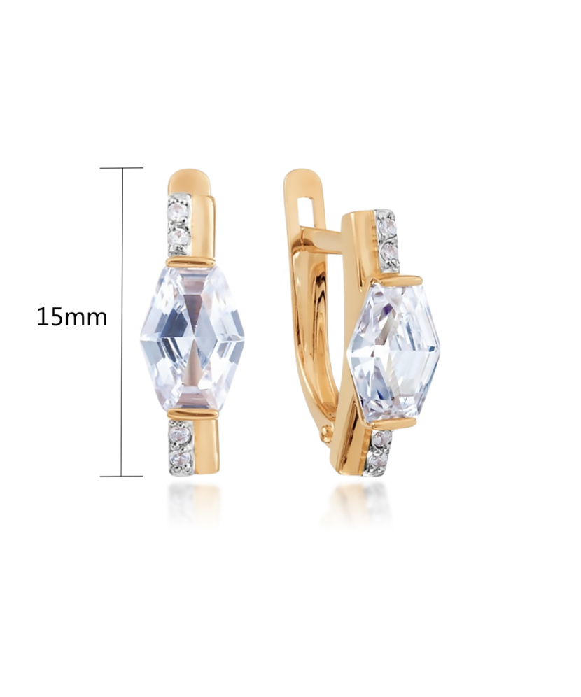 Auksiniai auskarai su cirkoniais - Auksiniai auskarai - Goldinga