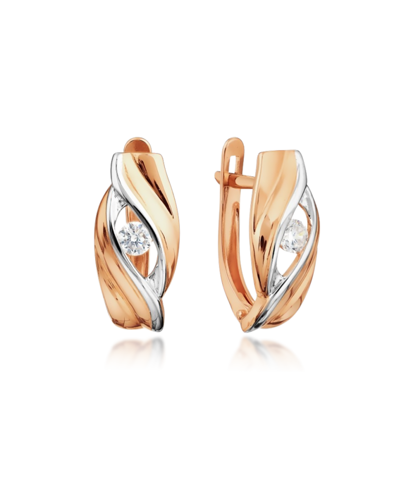 Auksiniai auskarai su cirkoniais - Auksiniai auskarai - Goldinga