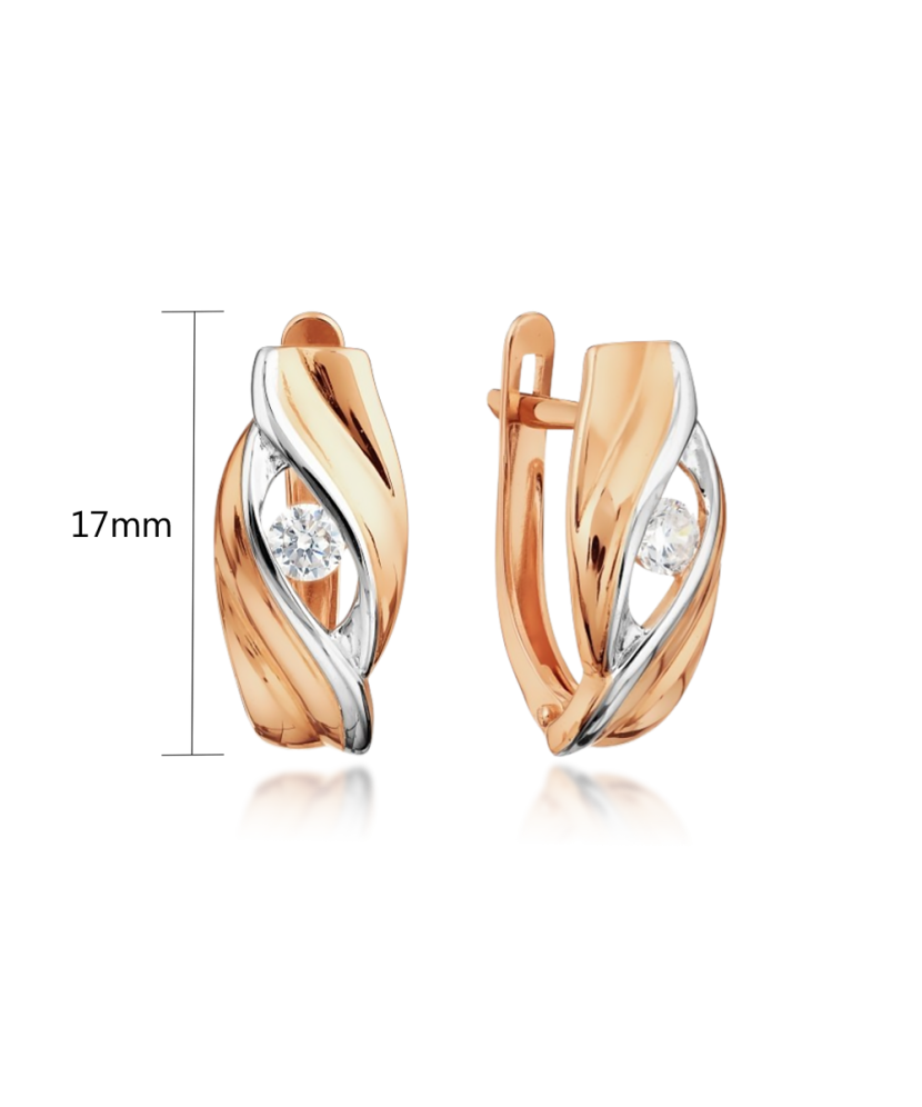 Auksiniai auskarai su cirkoniais - Auksiniai auskarai - Goldinga