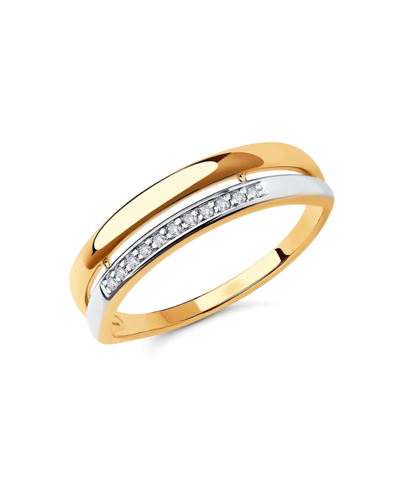 Auksinis žiedas su cirkoniais - Auksiniai žiedai - Goldinga