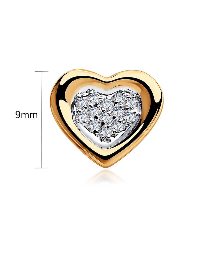 Auksinis pakabukas su cirkoniais "Širdelė" - Auksiniai pakabukai - Goldinga