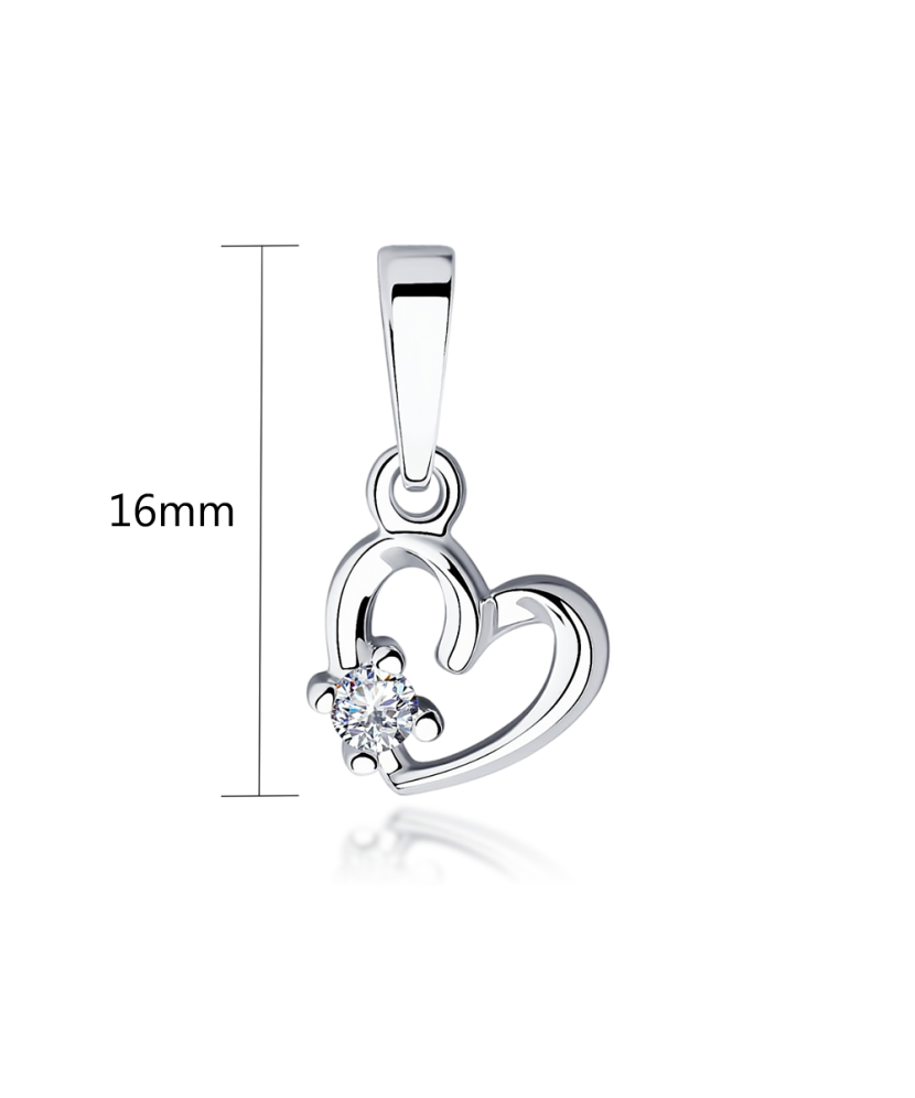Sidabrinis pakabukas su cirkoniu "Širdelė" - Sidabriniai pakabukai - Goldinga