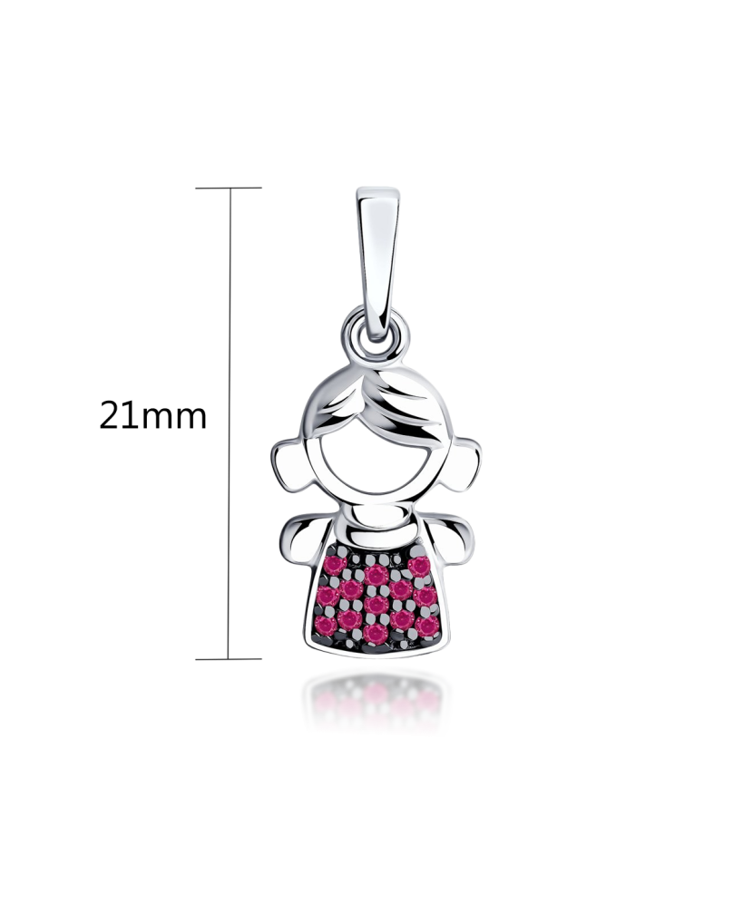 Sidabrinis pakabukas su cirkoniais "Mergaitė" - Sidabriniai pakabukai - Goldinga