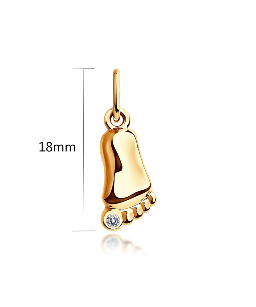 Auksinis pakabukas su cirkoniu "Pėdutė" - Auksiniai pakabukai - Goldinga