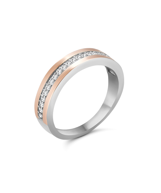 Sidabrinis žiedas su cirkoniais dengtas auksu - Sidabriniai žiedai - Goldinga