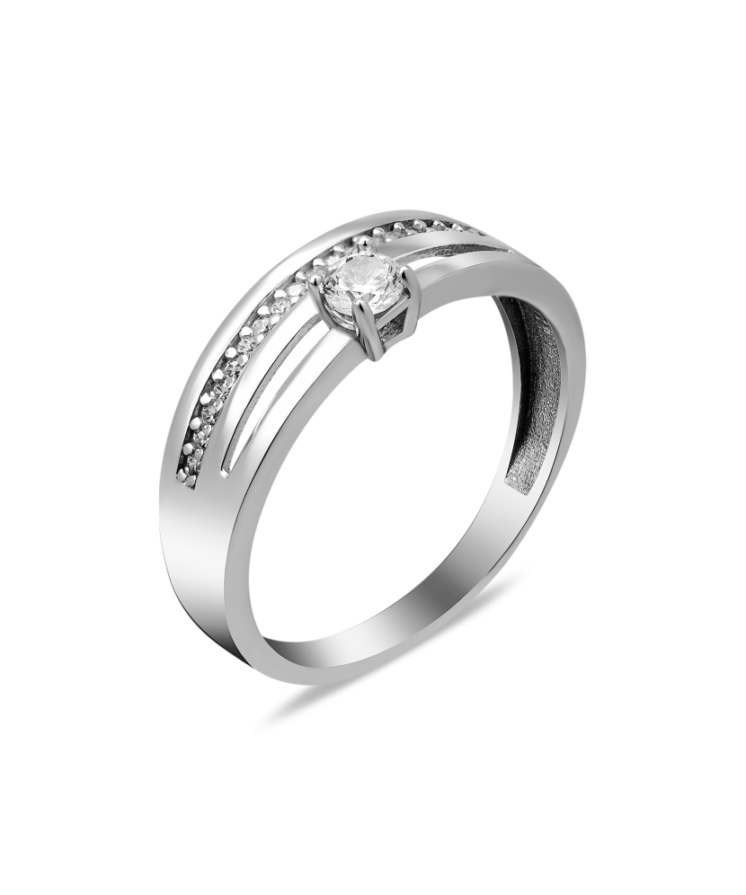 Sidabrinis žiedas su cirkoniais - Sidabriniai žiedai - Goldinga