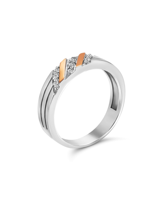Sidabrinis žiedas su cirkoniais dengtas auksu - Sidabriniai žiedai - Goldinga