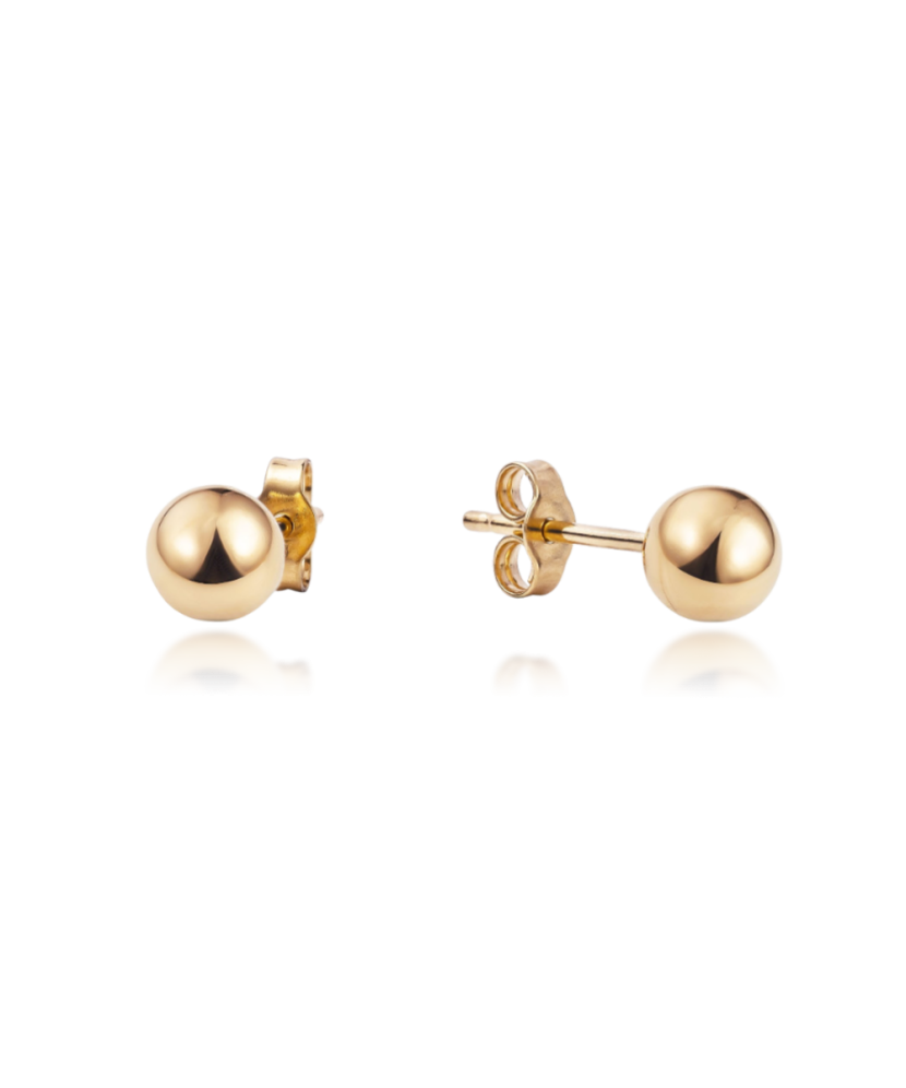 Auksiniai auskarai 6mm - Perkamiausi - Goldinga