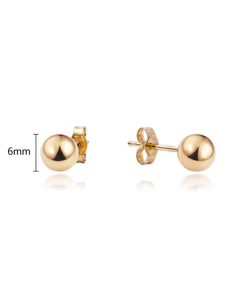 Auksiniai auskarai 6mm - Perkamiausi - Goldinga