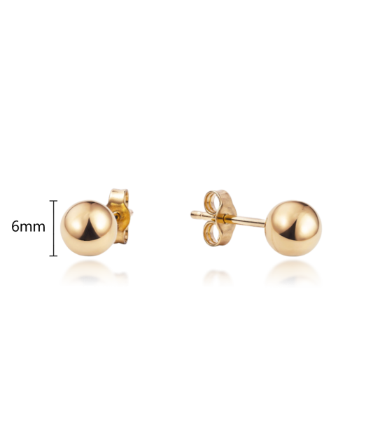 Auksiniai auskarai 6mm - Perkamiausi - Goldinga