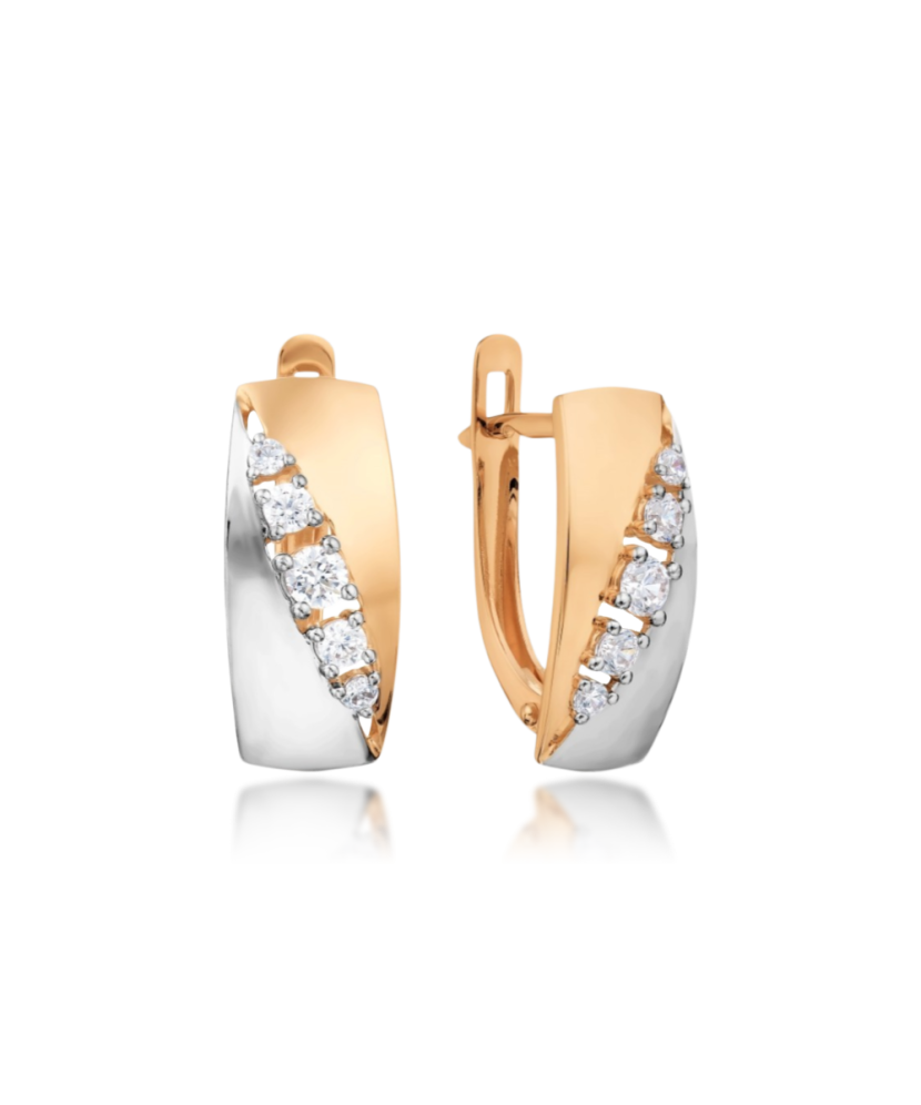 Auksiniai auskarai su cirkoniais - Auksiniai auskarai - Goldinga