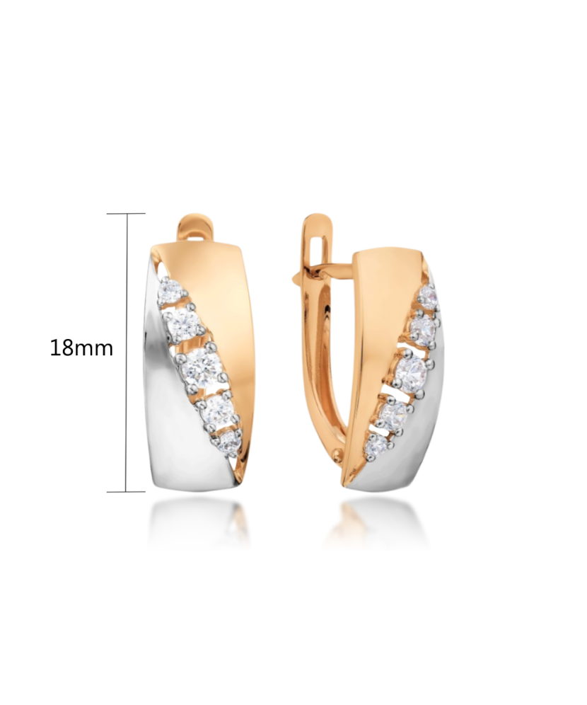 Auksiniai auskarai su cirkoniais - Auksiniai auskarai - Goldinga