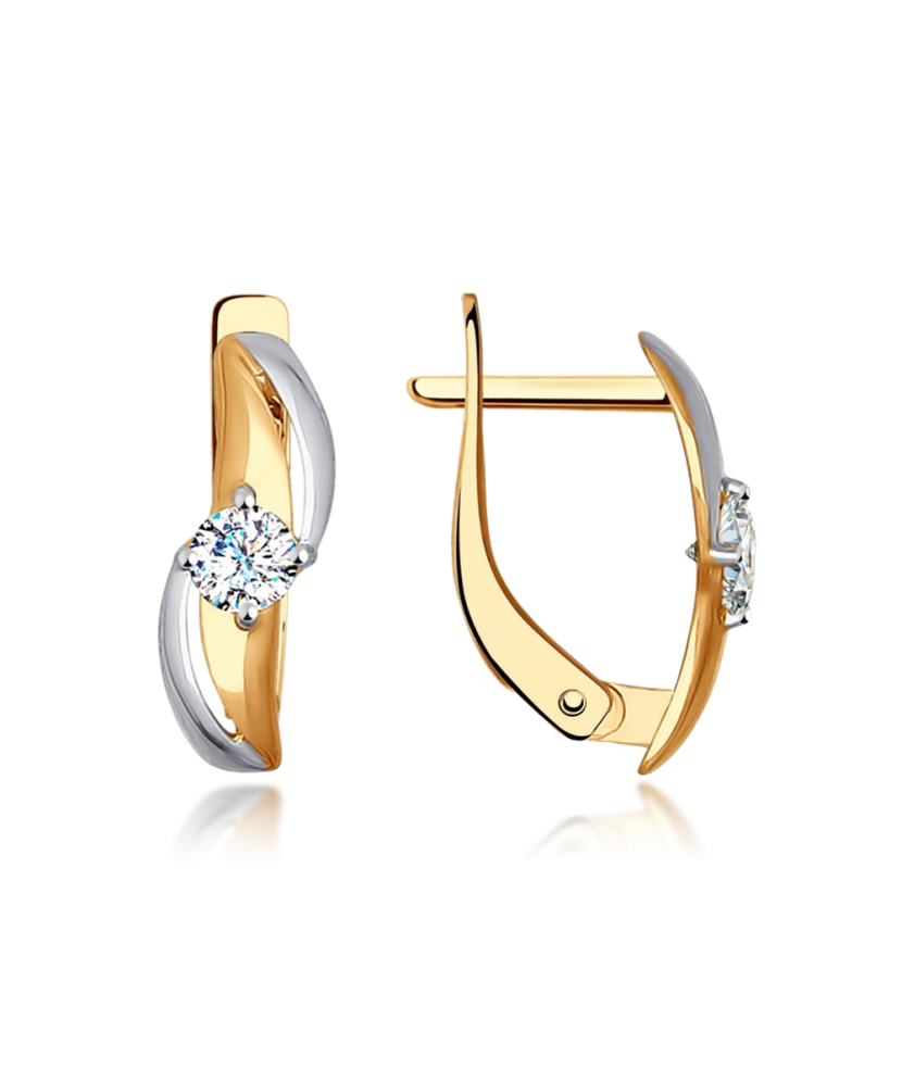 Auksiniai auskarai su cirkoniu - Auksiniai auskarai - Goldinga