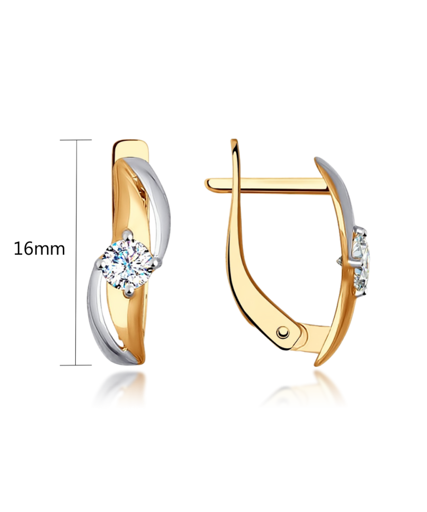 Auksiniai auskarai su cirkoniu - Auksiniai auskarai - Goldinga