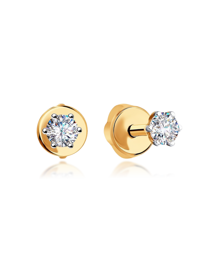 Auksiniai auskarai su cirkoniais - Auksiniai auskarai - Goldinga