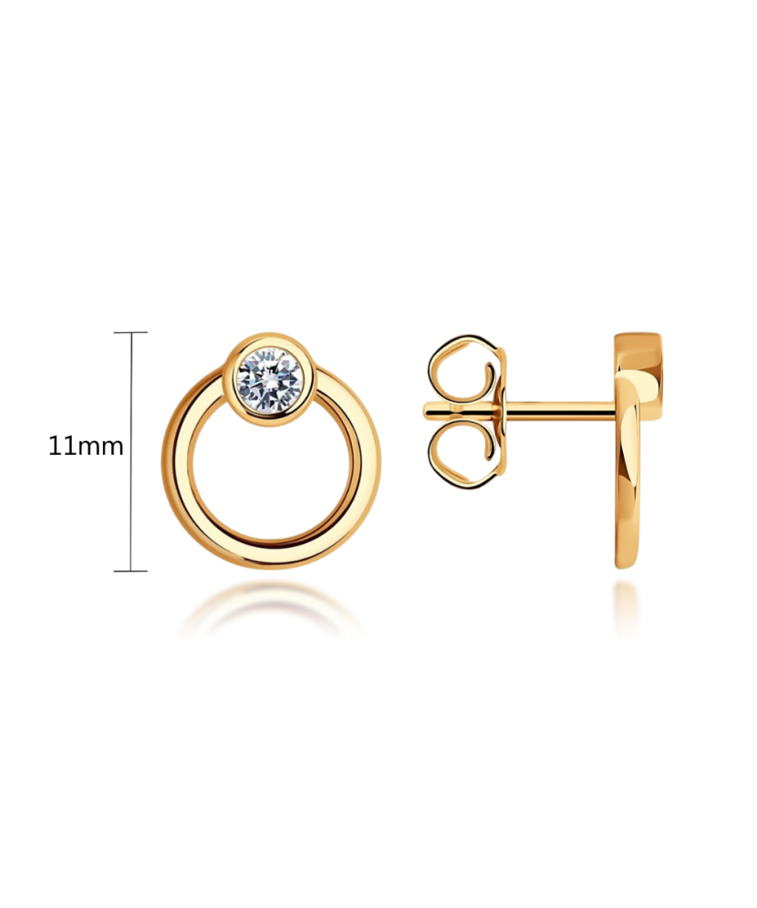 Auksiniai auskarai su cirkoniais - Auksiniai auskarai - Goldinga