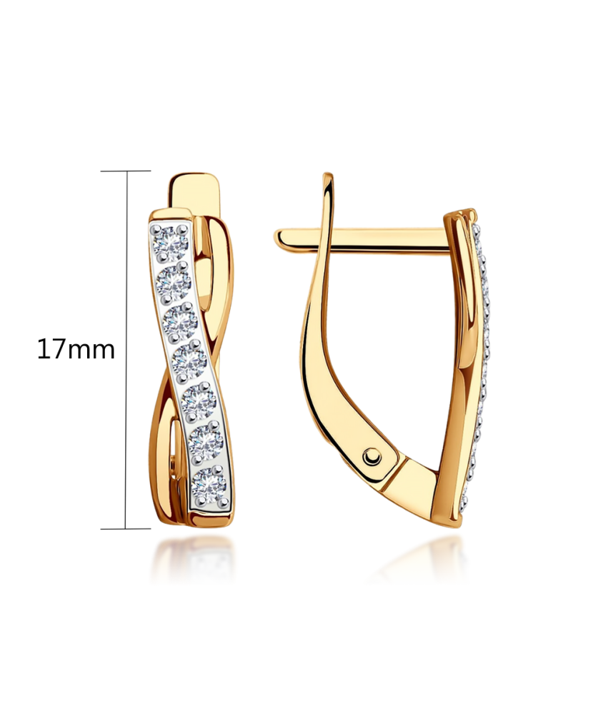 Auksiniai auskarai su cirkoniais - Auksiniai auskarai - Goldinga
