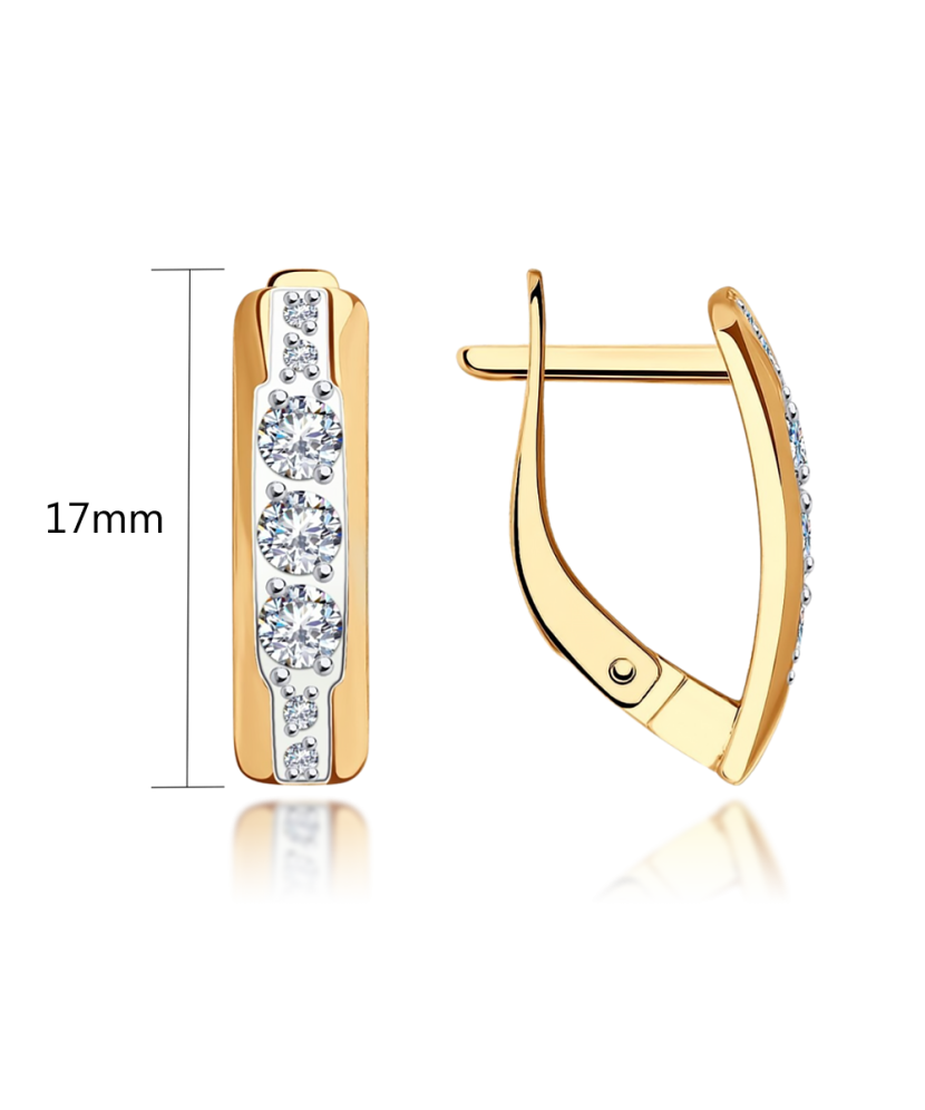 Auksiniai auskarai su cirkoniais - Auksiniai auskarai - Goldinga