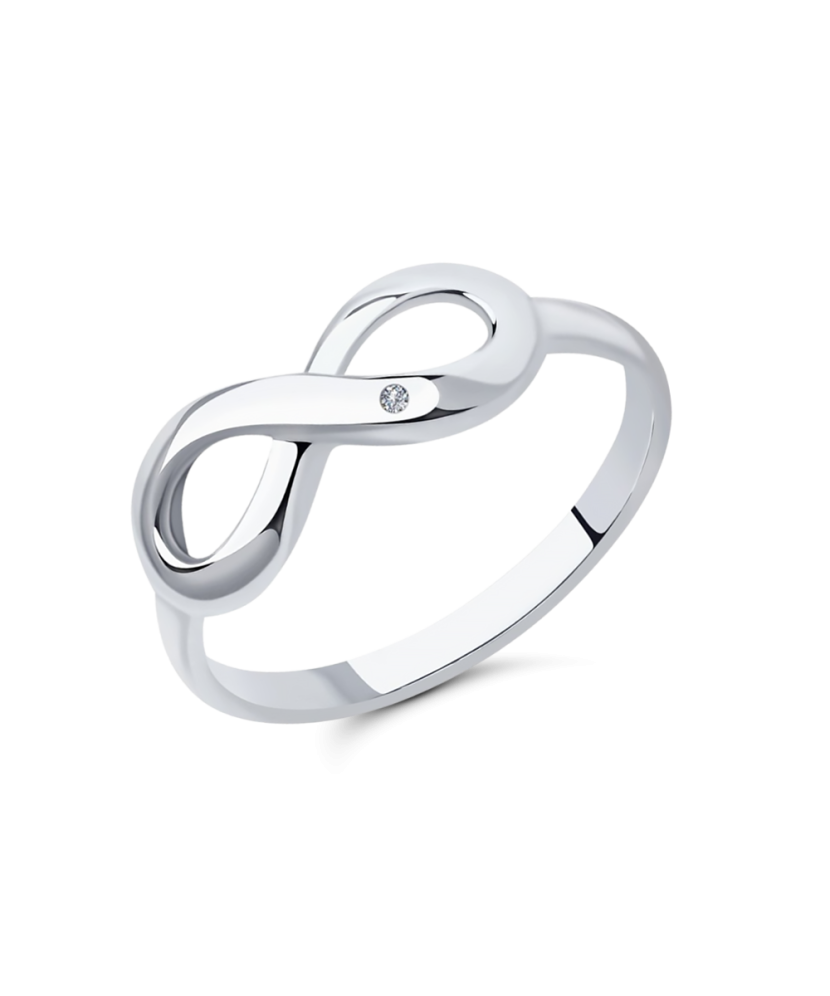 Sidabrinis žiedas su deimantu - Sidabriniai žiedai su brangakmeniais - Goldinga