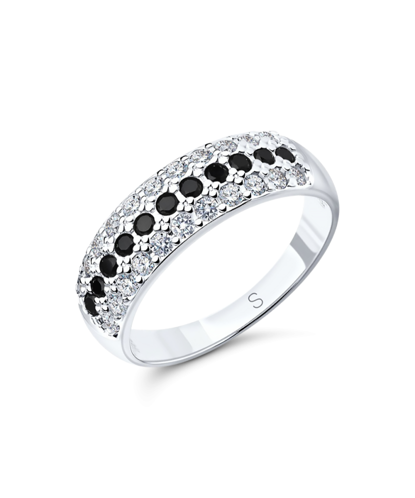 Sidabrinis žiedas su cirkoniais - Sidabriniai žiedai - Goldinga