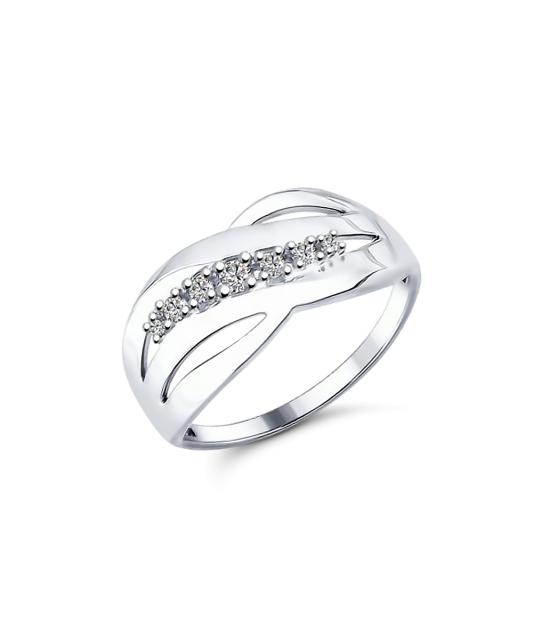 Sidabrinis žiedas su cirkoniais - Sidabriniai žiedai - Goldinga