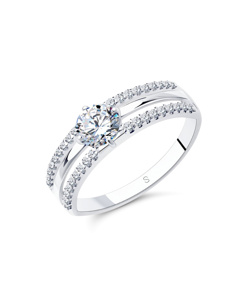 Sidabrinis žiedas su cirkoniais - Sidabriniai žiedai - Goldinga