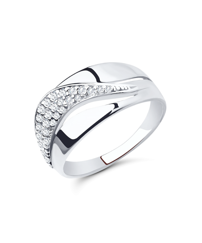 Sidabrinis žiedas su cirkoniais - Sidabriniai žiedai - Goldinga